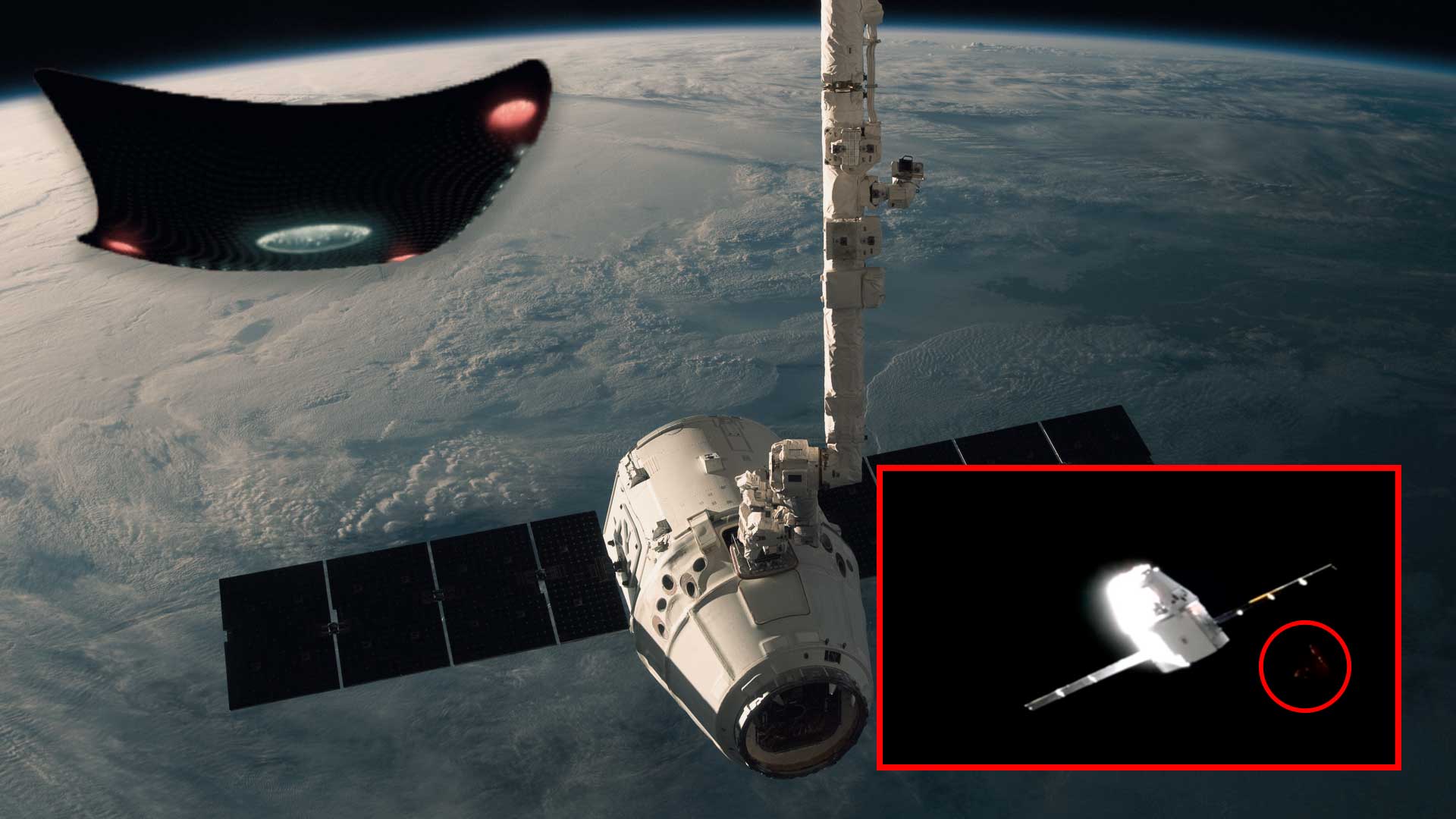 OVNI triangular TR3B es captado durante la retransmisión de la misión del SpaceX Dragon