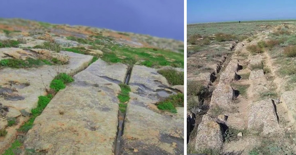 Los científicos no pueden explicar estos surcos megalíticos en piedra en la costa del Caspio