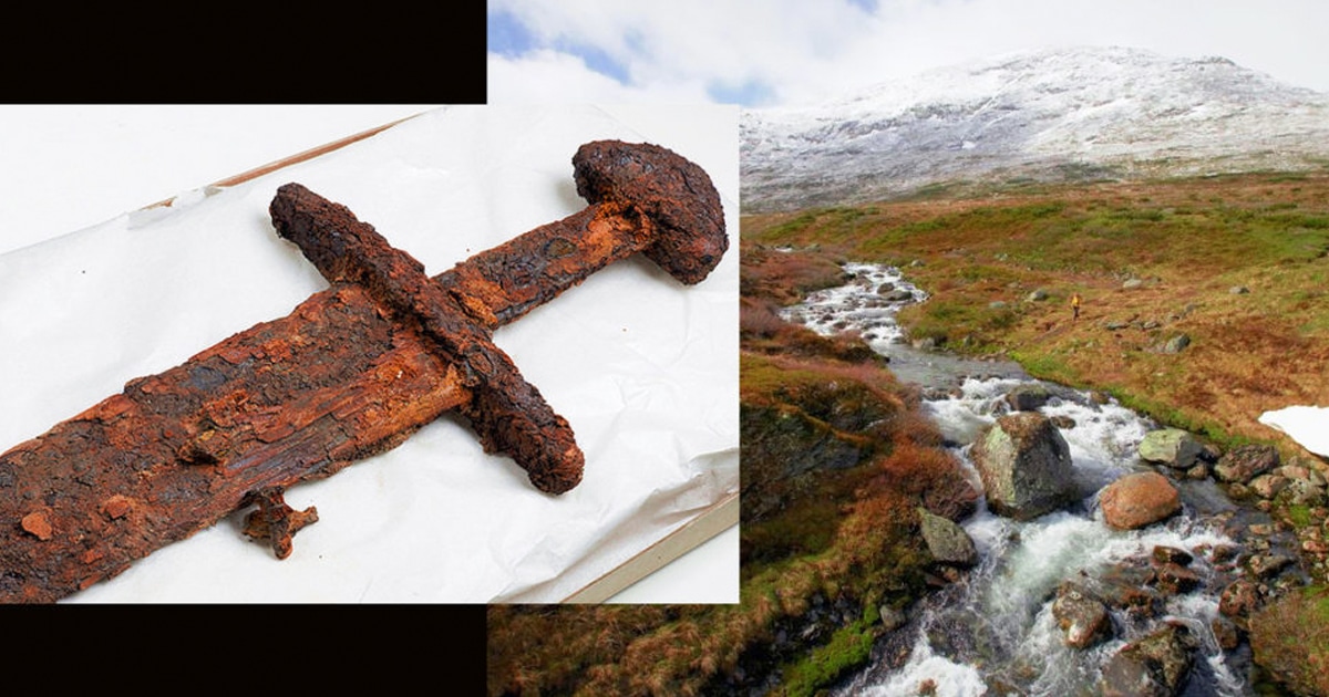 Recientemente se encontró accidentalmente una espada vikinga de 1200 años en Noruega