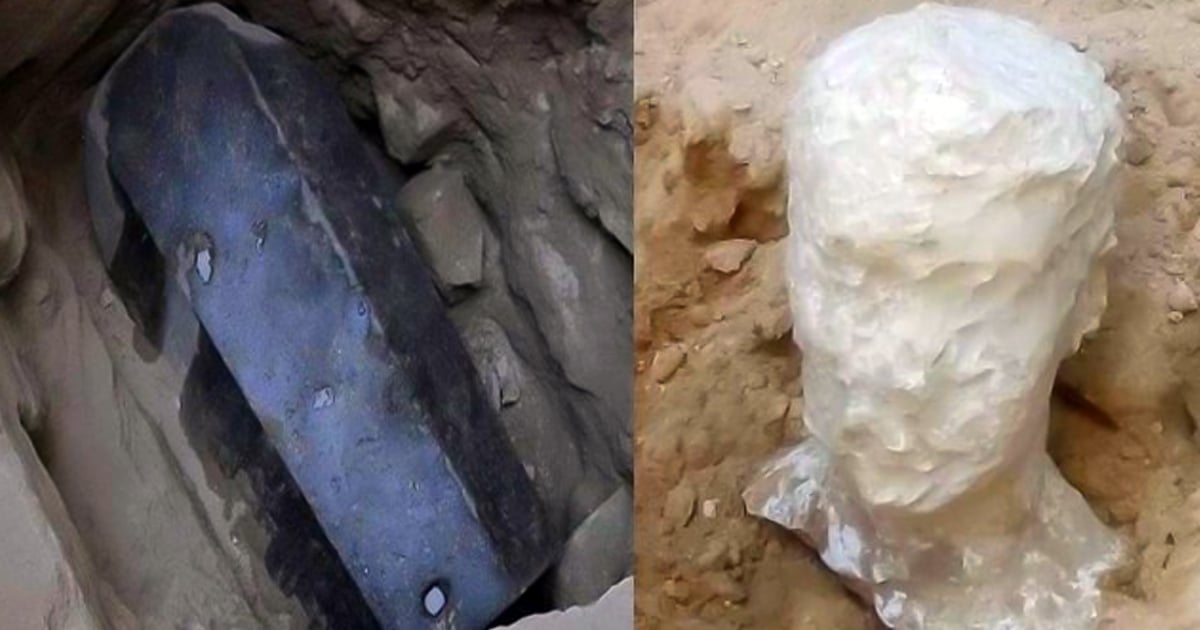Sarcófago de 8.7 pies de largo encontrado en Egipto y puede contener un gigante del pasado