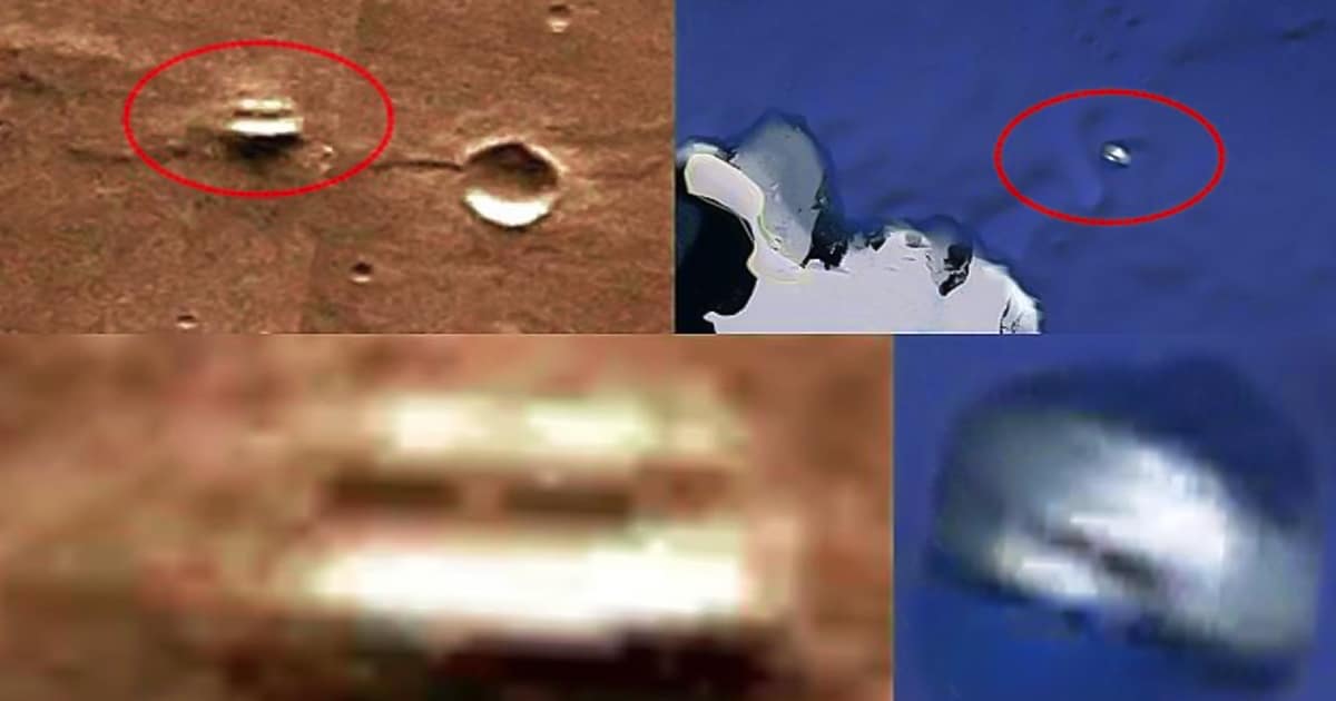 Se encontraron platillos voladores idénticos en la Antártida y en Marte