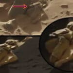 Posibles restos de un humanoide reptil descubierto en Dino Gap en Marte